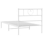 vidaXL Cadre de lit métal sans matelas et tête de lit blanc 100x190 cm