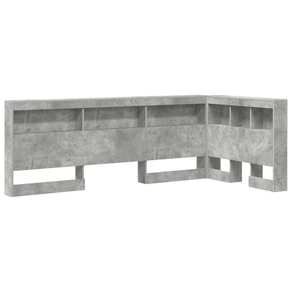 vidaXL Tête de lit de rangement Gris béton 100 cm Bois d'ingénierie