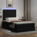 vidaXL Lit avec rangement et LED Noir 120 x 190 cm Simili cuir