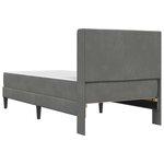 vidaXL Cadre de lit avec matelas Gris foncé 100 x 200 cm Velours