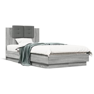 vidaXL Cadre de lit sans matelas sonoma gris 90x190 cm