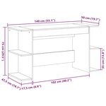 Bureau table poste de travail meuble d'ordinateur informatique étude 140 x 50 x 75 cm bois d'ingénierie blanc 02_0023520