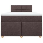 vidaXL Sommier à lattes de lit et matelas marron foncé 120x190cm tissu