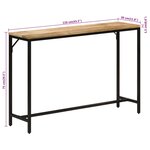 vidaXL Table console 110x30x75 cm bois de manguier massif brut et fer