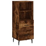 vidaXL Buffet haut Chêne fumé 34 5x34x180 cm Bois d'ingénierie