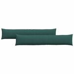 vidaXL Coussins de canapé 2 pc tissu Vert foncé 200 x 40 cm