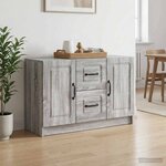 vidaXL Buffet Sonoma gris 89 x 34 5 x 57 cm Bois d'ingénierie
