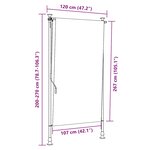 vidaXL Store roulant d'extérieur 120 x 270 cm Crème