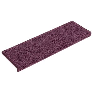 vidaXL Tapis d'escalier 15 pièces 65 x 21 x 4 cm Violet foncé Bord rectangulaire