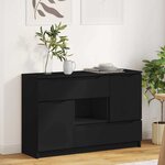 vidaXL Buffet avec tiroir Noir 100 x 30 x 65 6 Bois d'ingénierie