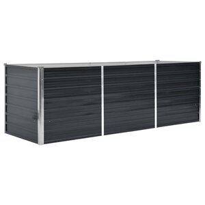 vidaXL Lit surélevé de jardin Anthracite 240x80x77 cm Acier galvanisé