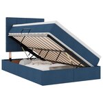vidaXL Lit avec rangement et matelas Bleu 120 x 190 cm tissu