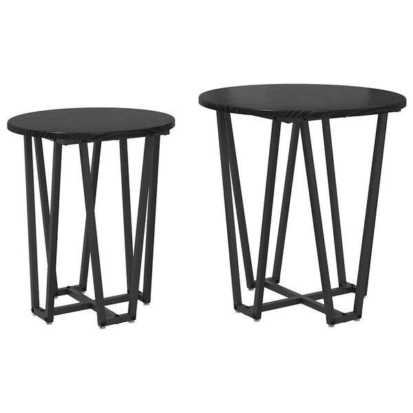 vidaXL Ensemble de tables d'appoint 2 Pièces Chêne noir 50 x 50 x 50.5 cm