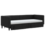 vidaXL Lit de jour avec gigogne et tiroirs noir 80x200 cm tissu