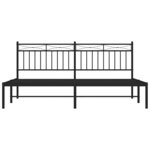 vidaXL Cadre de lit métal sans matelas avec tête de lit noir 183x213cm