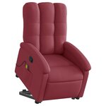 vidaXL Fauteuil inclinable de massage Rouge bordeaux Tissu