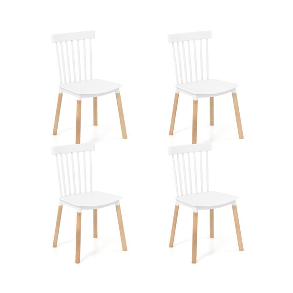Lot de 4 chaises salle à manger 51 5 x 48 x 83 cm assise design moderne en bois de hêtre blanc 20_0012596