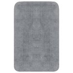 vidaXL Jeu de tapis de salle de bain 3 Pièces Tissu Gris