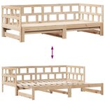 vidaXL Lit de jour avec gigogne et tiroirs sans matelas 80x200 cm