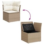 vidaXL Ensemble de canapé de jardin avec coussin 11 Pièces beige et crème