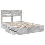 vidaXL Lit de Rangement Gris béton 150 x 200 cm Bois d'ingénierie