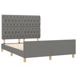 vidaXL Cadre de lit sans matelas gris foncé 140x190 cm tissu