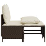 vidaXL Salon de jardin 4 Pièces avec coussins marron résine tressée