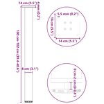 vidaXL Pieds de table de bar 4 pièces Blanc 100-102 cm Acier