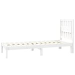 vidaXL Cadre de lit sans matelas blanc bois massif