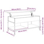 vidaXL Table basse noir 100x50x50 cm bois d'ingénierie et métal