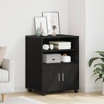 vidaXL Armoire avec étagère avec roue Chêne noir 60 x 48 x 74 5 cm