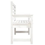 vidaXL Banc de jardin blanc 109x48x91 5 cm bois massif de pin