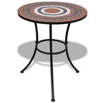 vidaXL Mobilier de bistro 3 Pièces Carreau céramique Terre cuite et blanc