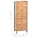 vidaXL Commode haute 45x32x110 cm Bois de chêne massif