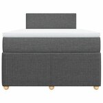vidaXL Sommier à lattes de lit avec matelas Gris foncé 120x200cm Tissu