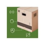 Pack and Move - Lot 20 cartons déménagement XL - 80 x 40 x 40 cm - Poignées renforcées - 1 adhésif offert