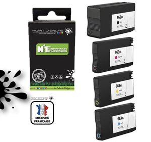 963XL - Pack de 4 Cartouches D'encre Noir/Cyan/Magenta/ Jaune - Grande capacité