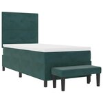 vidaXL Lit à ressorts avec tête de lit Vert foncé 200 x 90 cm Velours
