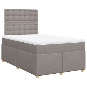 vidaXL Sommier à lattes de lit avec matelas taupe 120x190 cm tissu