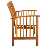 vidaXL Banc de jardin avec coussin 119 cm Bois solide d'acacia
