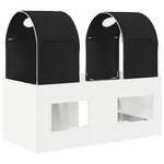 vidaXL Lit avec Tunnel 4 Pièces Blanc et noir Bois d'ingénierie