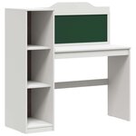 vidaXL Bureau avec rangement ouvert et tableau noir ROROS Blanc