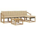 vidaXL Ensemble de canapés d'extérieur 6 pc Blanc et Beige