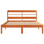 vidaXL Cadre de lit et tête de lit sans matelas cire marron 135x190 cm