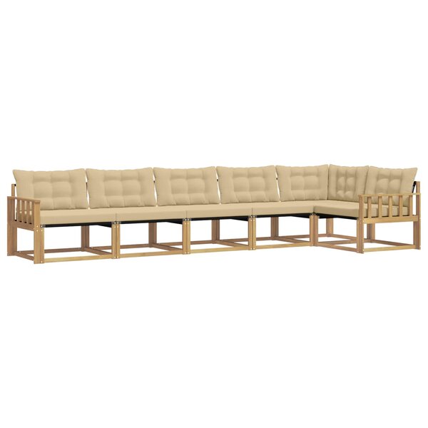 vidaXL Ensemble de canapés d'extérieur 6 pc Blanc et Beige