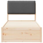 vidaXL Cadre de lit avec tête de lit rembourrée Gris foncé 75 x 190 cm