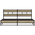 vidaXL Cadre de lit en métal sans matelas chêne sonoma 193x203 cm