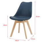 Lot de 6 chaises de salle à manger similicuir hêtre bleu 03_0006779