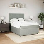 vidaXL Sommier à lattes de lit et matelas Gris clair 140x190cm Velours