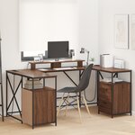 vidaXL Bureau Chêne marron 182 x 101 x 87.5 cm Bois d'ingénierie
